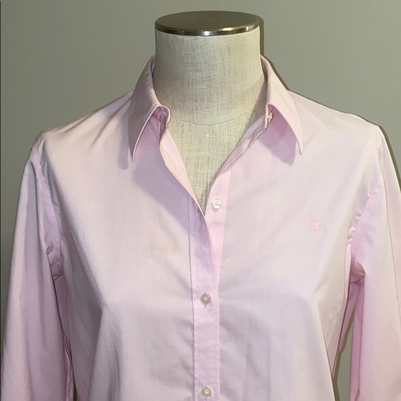 Ralph Lauren Pink Button Down Blouse - Picture 2 of 5